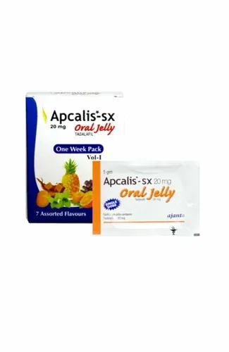 Apcalis SX 20 mg oral jelly carton and sachet