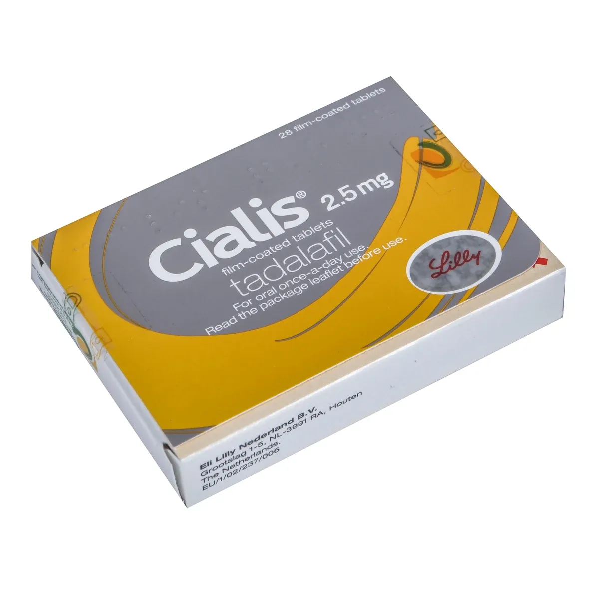 Cialis 2.5 mg carton containing 28 film-coated tablets
