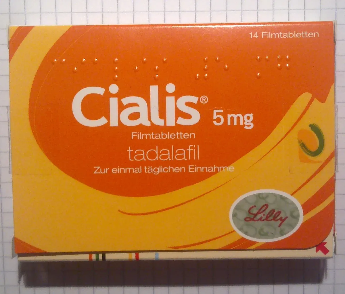 Cialis 5 mg German pack containing 14 tablets