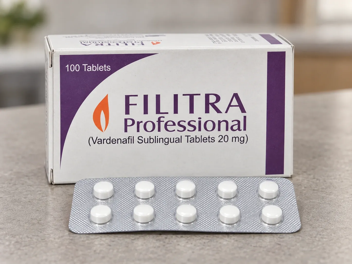 AI-generated illustration of FILITRA Professional packaging on a level tabletop