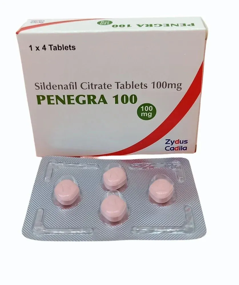 Penegra 100 mg carton and four-tablet blister