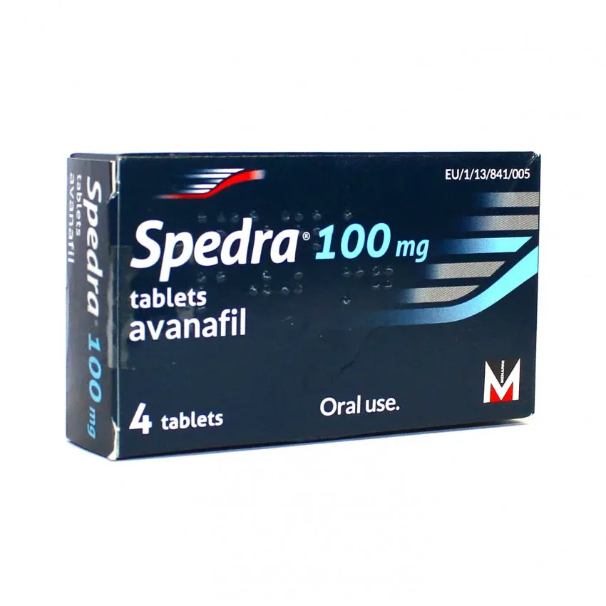 Spedra 100 mg pack containing four tablets