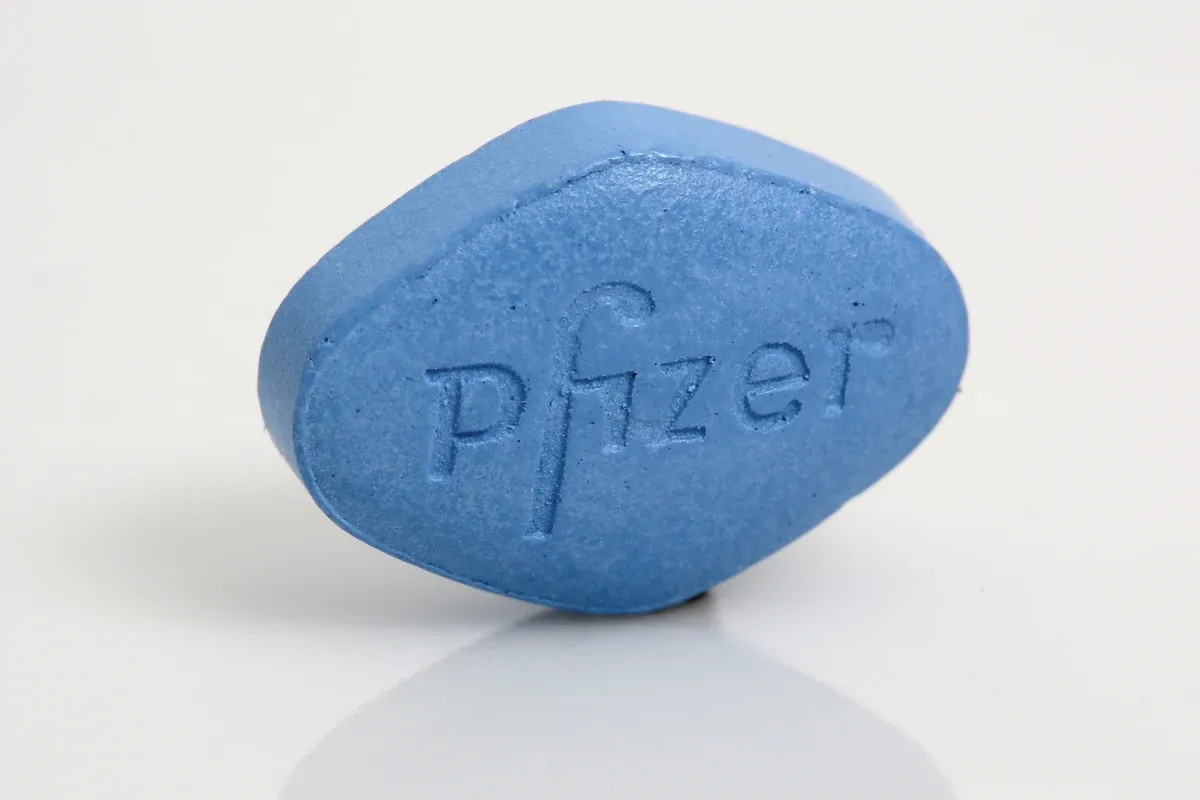 Blue Viagra tablet with Pfizer imprint
